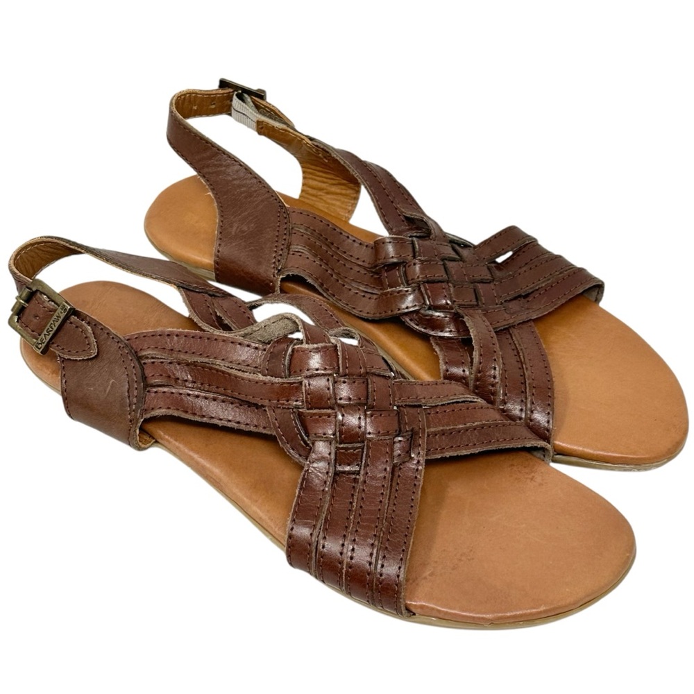 NEW Bearpaw Huaraches AGATE Women's Brown Leather Strappy Sandals Size 10